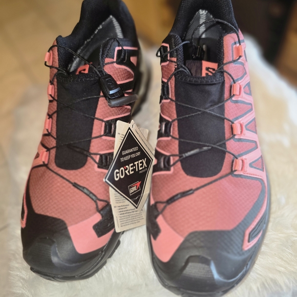 Salomon Women's Coral Pink and Black Trail Shoes - Picture 2 of 10